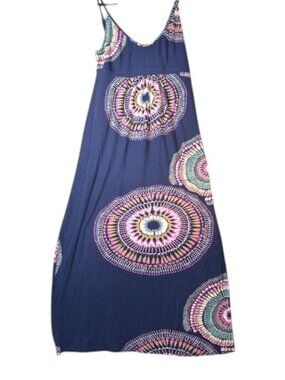 Old Navy Maxi Dress Maternity Festival Hippy Boho Blue Women’s Beach Size M